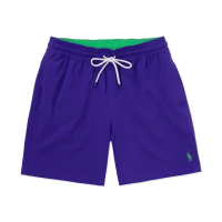 【RALPH LAUREN】RL POLO 經典刺繡小馬海灘短褲-紫色(平輸品)
