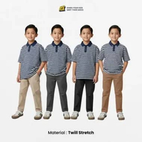 Celana Chino Anak Panjang Reguler Fit Cotton Twill Strech Usia 2-12 Tahun Cowo Laki-laki Nyaman Ping