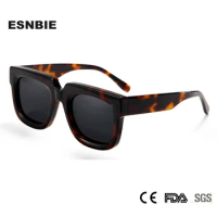 High Quality Bevel Cut Acetate Square Sunglasses For Women Men'S Polarized Driving Sun Glasses Male Punk Shades Eyewear UV400