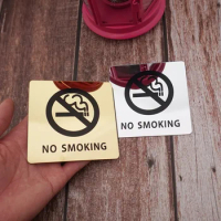 10cm No Smoking Mirror Wall Sticker Not Smoke Mark Warning Sign Logo Glue Sticker for Public Places Inner Room Indoor Home Decor