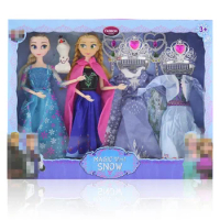 HEROCROSS Disney Frozen Anime Figure Toy Girl Princess Elsa Anna Animes Figures Doll Toys For Girls Kids Christmas Gifts