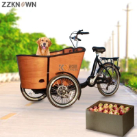 CE Certification Electric Delivery Bike with Box 3 Wheel Cargo Bike Adult Length Distance Family Front Bicycle for Kids