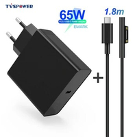 PD USB Type C Charger for Microsoft Surface Pro 7/6/5/4/3 Go Book Tablet Replacement 15V/12V 2.58A 65W 44W Charging Cable Black