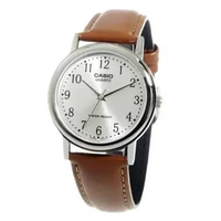 JAM TANGAN PRIA CASIO ORIGINAL ANALOG BROWN SILVER KULIT MTP-1095E-7B CASIO MTP 1095E 7B CASIO MTP10