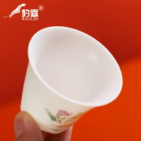 德化白瓷羊脂玉功夫茶杯陶瓷泡茶盞高白瓷主人杯高檔個人杯品茗杯
