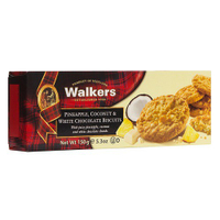 英國Walkers 蘇格蘭皇家鳳梨椰香白巧克力餅乾150g盒