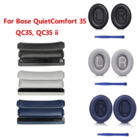 Replacement Memory Foam Ear Pads Leather Cushions for Bose QuietComfort 35 QC35, QC35 ii Headphones Earpads Headbeam headband