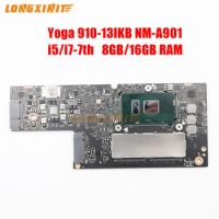 NM-A901 NMA901 For Lenovo Yoga 910-13IKB Laptop motherboard With. CPU I5-7200U I7-7500U.RAM 8G 16GB