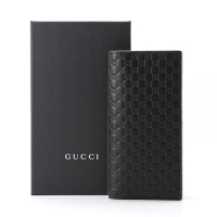 【GUCCI】449245 經典Guccissima壓紋皮革錢包皮夾長夾(黑色)