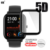 5D Curved Edge Protective for Huami Amazfit GTS &amp; BIP glass accessories film for Huami Amazfit Bip S / Lite screen protector