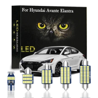 For Hyundai Avante Elantra 2017 2018 2019 2020 CN7 2021 Canbus LED Interior Light License Plate Lamp Auto Accessories