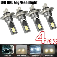 2/4PCs H7 Led Headlight Bulb Kit Car Fog Light Bulbs High Low Beam 12V 80W High Power Car Fog Light 6500K Headlight Bulbs 1100LM