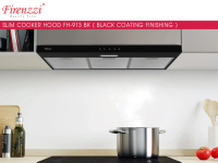 FIRENZZI Cooker Hood Slim Touch Screen Hood Strong Suction Power Designer Hood FH-913 BK Slim Hood