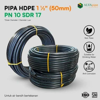 ALVApipe Pipa HDPE 1 1/2 Inch (50 mm) PN 10 SDR 17 Pipa Berkualitas Tinggi Pipa Irigasi - Per Roll (