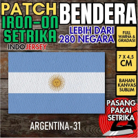 Indojersey Patch Bendera ARGENTINA Iron-On Kanvas Sublimasi Persegi Kotak 7 x 4.5 cm Baju Kaos Jerse