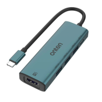 ONTEN OTN-UC123 五合一 Type-C 轉 USB3.0 x1/USB2.0 x2/HDMI 4K/30Hz/PD100W 擴充座 黑色 (V278)