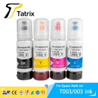 Tatrix 003 Premium Color Compatible Bulk Bottle Water Based Refill Ink Tintas for Epson L3110 L1110 L3116 L3150 L3215 Printer