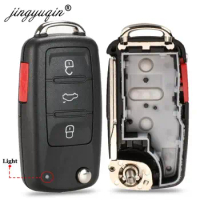 jingyuqin 4 Buttons 020AD Remote Key Shell Case Fit for VW Caddy Eos Golf Jetta Beetle Polo Up Tiguan Touran 5K0837202AD
