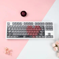 ECHOME Transparent Love Keycap 145key ABS Custom Pink Translucent Keyboard Cap Cherry Profile Key Cap for Mechanical Keyboard