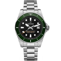 【TITONI 梅花錶】海洋探索 SEASCOPER 300 陶瓷錶圈 COSC認證 潛水機械腕錶 母親節 禮物(83300S-GN-702)