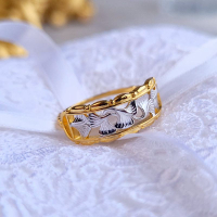 復古古典氣質vintage銀杏葉925銀分色鍍金戒指指環花卉女士植物