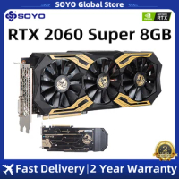 (World Premiere)SOYO Geforce RTX 2060 SUPER GDDR6 8G Graphics Card 256Bit Video Card Gaming RGB Logo Card Brand New GPU Card