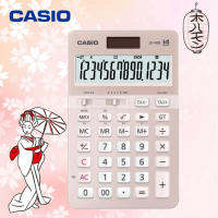 CASIO卡西歐-14位數雙電源頂級商用計算機/櫻花限定版(JS-40B-PK)