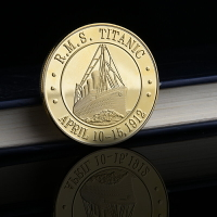 泰坦尼克號鍍金幣紀念章 Titanic電影視徽章章收藏硬幣創意裝飾