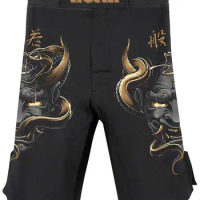 Mask Samurai MMA Fight Shorts BJJ No Gi Grappling Jiu Jitsu Pants Board shorts