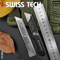 Swiss+Tech Folding Utility Knife Unpacking Express Paper Knife Wallpaper Knife Small Cutting Blade