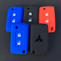 ZAD 2 buttons Silicone Car key Cover Case Protection for Mitsubishi Lancer 10 Outlander 3 Pajero sport remote key car accessory