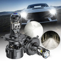 [COD] AUXITO 2Pcs 90W Kuasa Tinggi H4 Mentol Lampu LED untuk Lampu Depan Moto Kereta dengan Lensa Tu