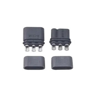 10PCS Amass MR30 Nickel-plated Male Female Plug Black 3 Pin Connector with Sheath Cover for RC UAV FPV Drone Accessories