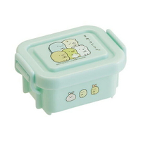 小禮堂 角落生物 迷你 保鮮盒 方形塑膠 雙扣 便當盒 餐盒 140ml (綠 疊坐)