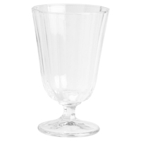 《EXCELSA》高腳玻璃杯(直紋250ml) | 水杯 茶杯 咖啡杯
