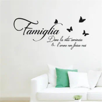 English Proverbs Butterfly Wall Stickers Living Room Bedroom Decoration Stickers PVC Removable Letter Sticker 57x20cm Home Decor