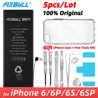 5pcs/lot Wholesale FIXBULL 100% Original New Mobile Phone Battery For Apple iPhone 6 6S Plus 6Plus 0 cycle Replacement Bateria
