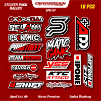 Isi 16 Pcs Sticker Racing Pack Kata Viral Terbaru Bahan Premium Waterproof - Stiker Pack Sponsor Rac