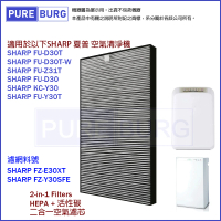 【PUREBURG】適用SHARP夏普FU-D30T-W FU-Z31T KC-Y30 FU-Y30T 副廠濾網(FU-D30T-W濾網)