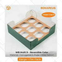 Box Mika Hampers Natal Dus Cup Cake isi 9 Packaging Puding Atur Tinggi | WBC MULTI 9 Green + Insert 