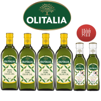 Olitalia 奧利塔 純橄欖油1000mlx4瓶(+特級初榨橄欖油250mlx2瓶-禮盒組)