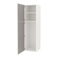ENHET 雙門高櫃, 白色/灰色 框架, 60x62x210 公分