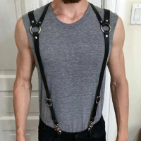 Gay Rave Harness BDSM Gay Leather Harness Belt Adjustable Fetish Men Sexual Body Chest Strap Erotic Rave Costumes For Adult