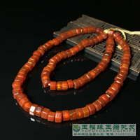 老藏式算盤珠項鏈佛珠瑪瑙手串念珠手鏈西亞紅風化扁珠108顆包漿