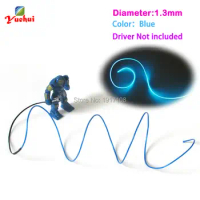 1.3mm Blue EL Wire Rope Tube Flexible Neon Light 10 Color Choice Not Include EL Controller For Toys Craft Party Decoration