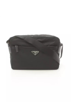 Prada 二奢 Pre-loved Prada Shoulder bag Nylon black prada logo plate