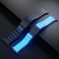 Ice blue fosfor glow in the dark Strap stainless steel untuk jam tangan Apple watch 1 2 3 4 5 6 7 8 