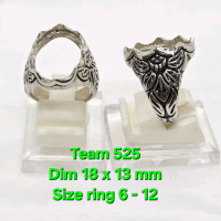 Ring emban alpaka super ukir cirebonan dim 18x13 motif cakar daun / emban pirus alpaka super 525 ece