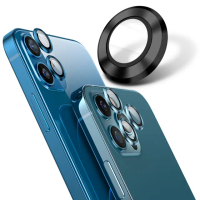 【YADI】iPhone 12 mini / 12 / 11 藍寶石鋁合金屬邊框包覆式鏡頭保護貼(AR光學/抗指紋-2入-黑)