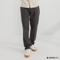 【Hang Ten】男裝-REGULAR FIT打摺防皺褲(深灰)